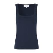 Rosemunde Blå Square Neck Top Blue, Dam