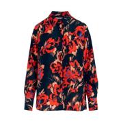 Essentiel Antwerp Silke Oversized Skjorta Red, Dam