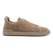 Ermenegildo Zegna Suede Triple Stitch Sneakers Green, Herr