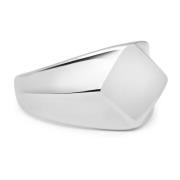 Nialaya Mens Squared Stainless Steel Ring Gray, Herr