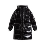 Woolrich Superblank Lång Parka i Svart Black, Dam