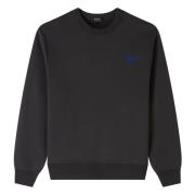 A.p.c. Bomullssweatshirt med Frontlogo Black, Herr