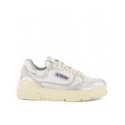 Autry CLC LOW Sneakers, Silverläder och Mocka White, Herr