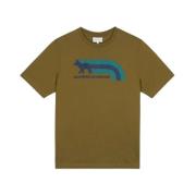 Maison Kitsuné Avslappnad Bomull T-shirt Green, Herr