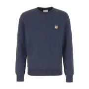 Maison Kitsuné Stilren Sweatshirt för Män Blue, Herr