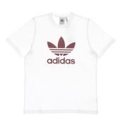 Adidas Trefoil Tee Vit/Still Crimson White, Herr