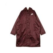 Nike Natt Maroon Parka Lång Jacka Kvinnor Brown, Dam