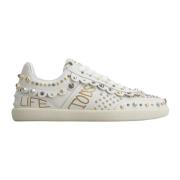 Tod's Vit läder studded sneaker White, Dam