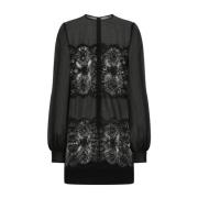 Dolce & Gabbana Svart Silkeblandad Organza Klänning Black, Dam