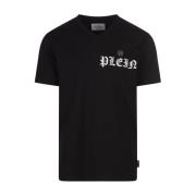 Philipp Plein Svart Bomull T-shirt med Logotyptryck Black, Herr