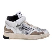 Ghoud Glitter High Top Sneakers White, Dam