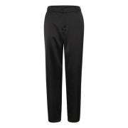 Cream Elegant Sateen Pant i Pitch Black Black, Dam