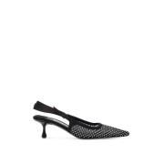 Jimmy Choo Kristall Mesh Slingback Klackar Black, Dam