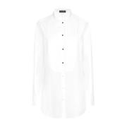 Dolce & Gabbana Vit Bomullsskjorta Piqué Trim White, Dam