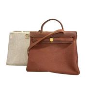 Hermès Vintage Pre-owned Canvas handvskor Brown, Dam