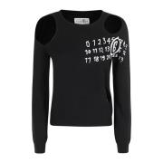 MM6 Maison Margiela Stilren långärmad topp Black, Dam