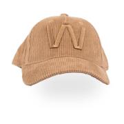 Max Mara Weekend Sammet Bomull Räfflad Logotyp Broderad Hatt Brown, Da...