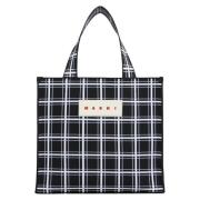 Marni Jacquard Rutig Shoppingväska Black, Herr