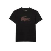 Lacoste Svart/Burgundy 3D Logo T-shirt Black, Herr