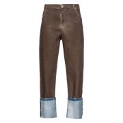 Pinko Bruna Jeans med Soprano Manschett Brown, Dam