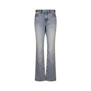 Stella McCartney Blå Tapered Jeans med Guldton Clips Blue, Dam