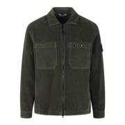 Stone Island Corduroy Overshirt med dragkedja Green, Herr