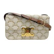 Celine Vintage Pre-owned Belagd canvas celine-vskor White, Dam