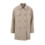 Aspesi Double-Breasted Coat Beige, Dam