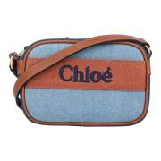 Chloé Denim Mini Väska med Bruna Accenter Blue, Dam