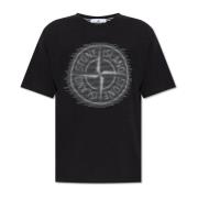 Stone Island T-shirt med logotyp Black, Herr