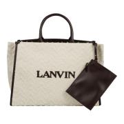 Lanvin Stilren Toteväska med Axelrem Beige, Herr