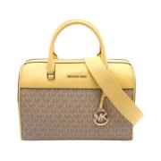 Michael Kors Pre-owned Pre-owned Belagd canvas handvskor Yellow, Dam