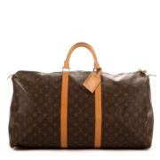 Louis Vuitton Vintage Pre-owned Belagd canvas handvskor Brown, Dam