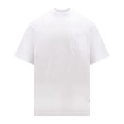 Sacai Bomull T-Shirt med Dragkedja White, Herr