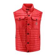 Moncler Quiltad ärmlös nylonjacka med fickor Red, Herr