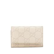 Gucci Vintage Pre-owned Laeder nyckelhllare Beige, Herr