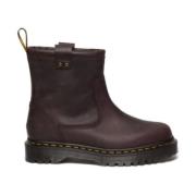 Dr. Martens Anistone Läder Bikerstövlar Mörkbrun Brown, Dam