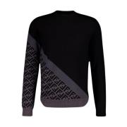 Fendi Modern Herringbone Sweater Black, Herr