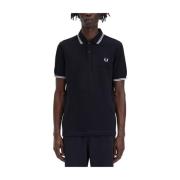 Fred Perry Ikonisk Twin Tipped Polo Skjorta Black, Herr