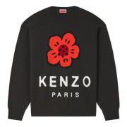 Kenzo Blommig ulltröja med frampress Black, Herr