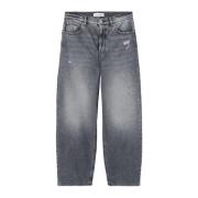 Pinko Ägg-Passform Isgrå Tvätt Denim Jeans Gray, Dam