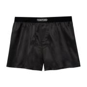 Tom Ford Lyxiga Silkesboxershorts för Badkläder Black, Herr