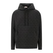 Valentino Iconographe Bomull Huva Sweatshirt Black, Herr