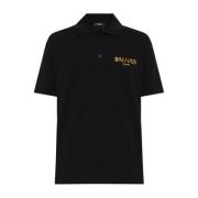 Balmain Polo med tryckt logotyp Black, Herr