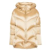 add Gyllene Beige Dunjacka med Huva Beige, Dam