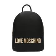 Love Moschino Bokstav Ryggsäck Svart Black, Dam