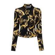 Versace Jeans Couture Svart Couture Print Skjorta Multicolor, Dam