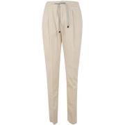 Brunello Cucinelli Lyxiga Linfrö Sammet Byxor Beige, Herr