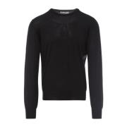 Brunello Cucinelli Lyxig Cashmere Silk Pullover Black, Herr