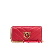 Pinko Röd Mini Love Baguette Chevron Red, Dam